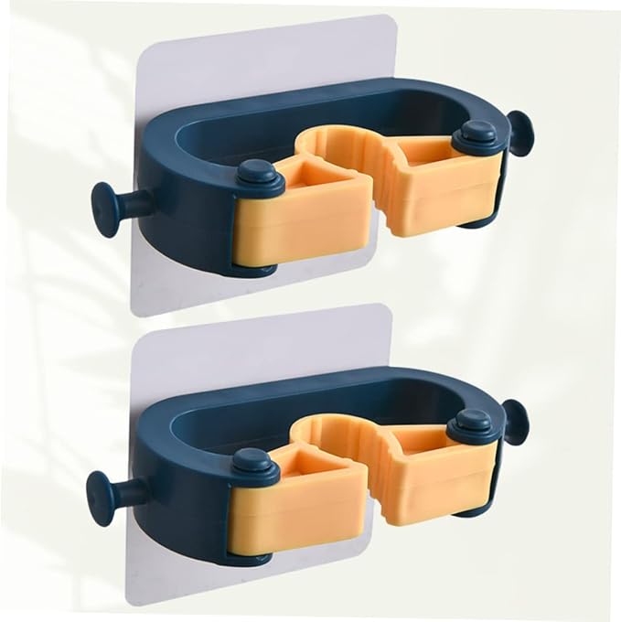 PRETYZOOM 2pcs Wall Mounted Mop Hanger Broom Organizer Bathroom Accessories Holder for Cleaning Tools Space-saving Design