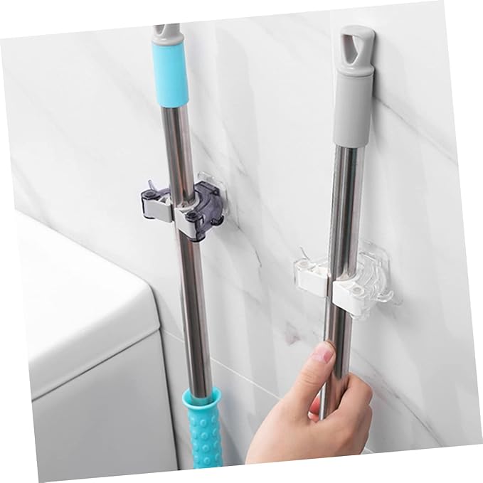 Garneck 6pcs Bathroom Wall Organizer Mop Holder Hook Broom Mop Organizer Bono Seamless Hook Home Kitchen