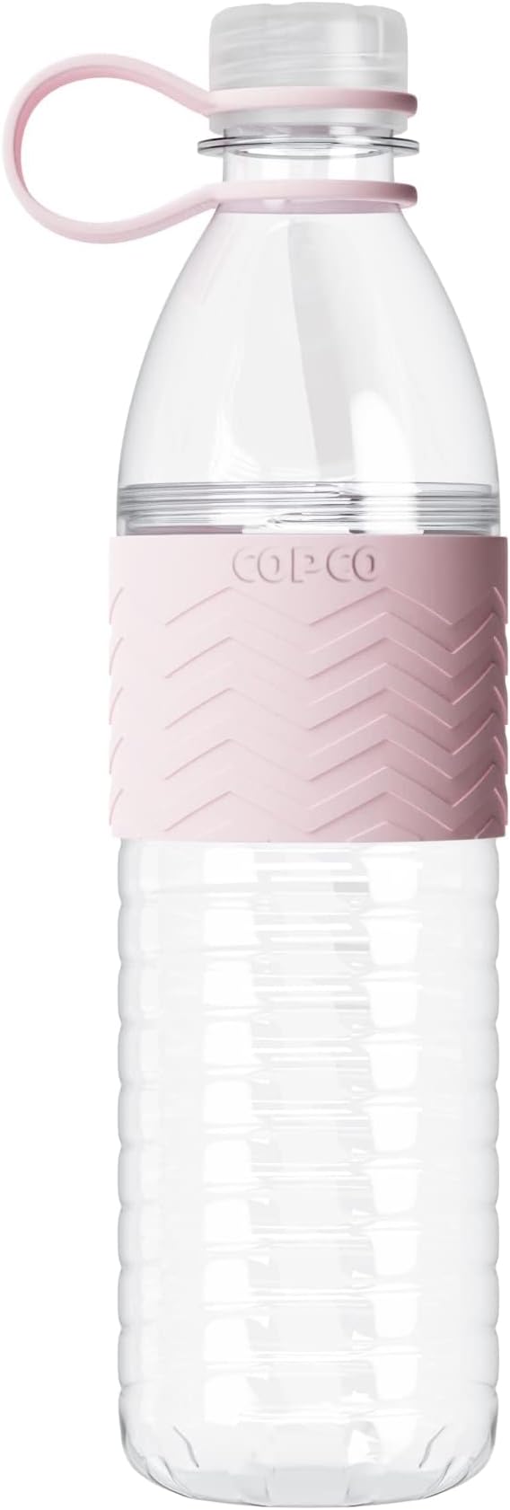 Copco Hydra 20 oz Tritan Water Bottle with Leak-Proof Lid & Textured Grip - BPA-Free, Dishwasher Safe, Easy Twist-Open for Ice & Fruit - Fits Cup Holders, Lightweight, Durable(Pink)