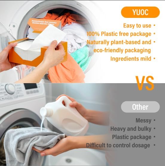 Laundry Detergent Sheets 200 Loads Citrus Scent Laundry Soap Sheets Compact Lightweight Liquidless Biodegradable Plastic Free Alternative to Liquid & Powder Detergent