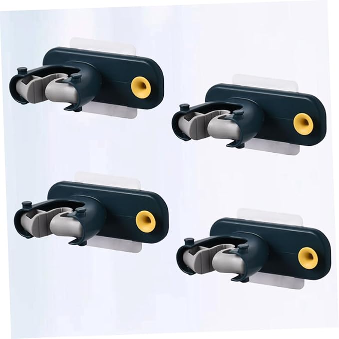IMIKEYA 4pcs Toilet Bathroom Organizer Hook Rack Mop Broom Holder Wall-mounted Storage for Cleaning Tools
