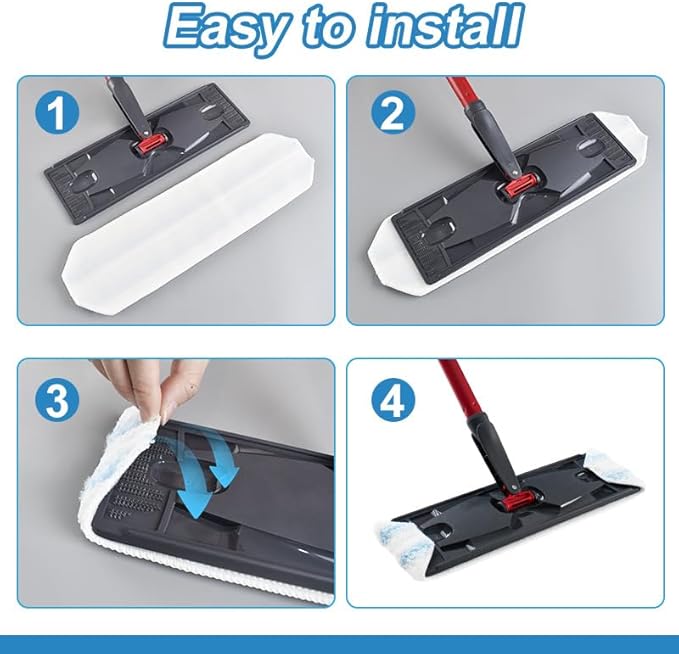 6 Pack Reusable Mop Pads Compatible with O-Cedar/Vileda H2prO System,Microfiber Pads Refills Machine Washable Up to 100 Times Wet Dry Use Suitable for All Floor Types (6 Pack)