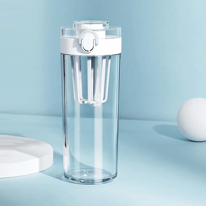 Xiaomi Tritan Water Bottle 600ml, BPA-Free Portable Cup with Tea Strainer & Leak-Proof Lock, One-Hand Operation, for Travel/Sports (White)
