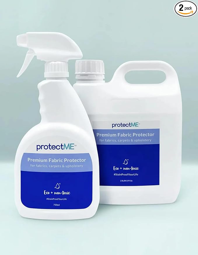 Fabric Protector Spray Bundle - 25.4 oz + 84.5 oz - Non Toxic, Odorless Upholstery & Fabric Stain Guard for Couch, Carpet, Shoes, Sofa, Furniture - Water-Based & Long-Lasting Protection