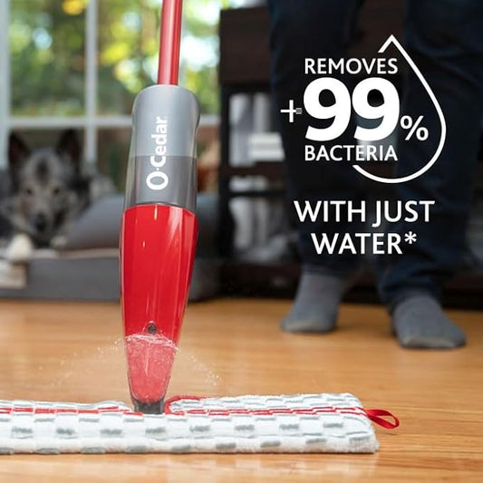 O-Cedar ProMist MAX Spray Mop, PMM with 3 Extra Refills, Red
