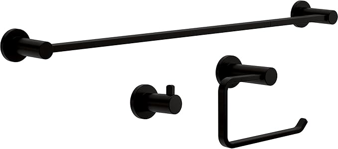 Franklin Brass Kildare (1-Pack) Towel Hooks Matte Black Single Bathroom Hooks Wall Mounted for Robes & Towels Hand Towel Hook Holder Kitchen, Bathroom Accessories KLD35-MB