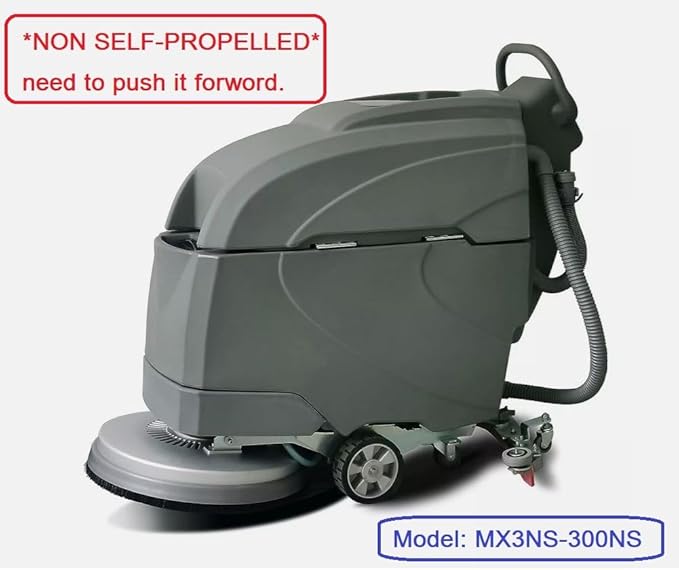 Walk Behind Floor Scrubber Machine *Non SELF-PROPELLED* Need to Push it Forward w/100AH Batteries 14.5 gal Tank, (Model: MX3NS-300NS)