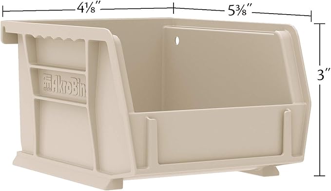 Akro-Mils 30210 AkroBins Plastic Storage Bins, Space-Saving Stackable Bins for Garage, Pantry, Craft Organization, 5" x 4" x 3", Yellow, 24-Pack