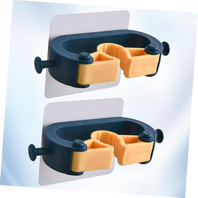 PRETYZOOM 2pcs Wall Mounted Mop Hanger Broom Organizer Bathroom Accessories Holder for Cleaning Tools Space-saving Design