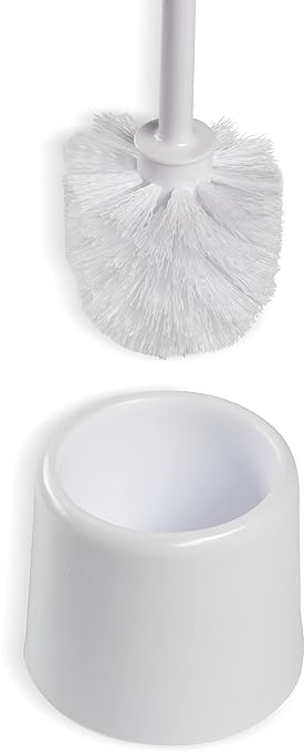 Carlisle FoodService Products 36719700 Toilet Bowl Brush with Hideaway Holder, 16", 14.5" Height, 3" Width, Polypropylene, White (Pack of 2)