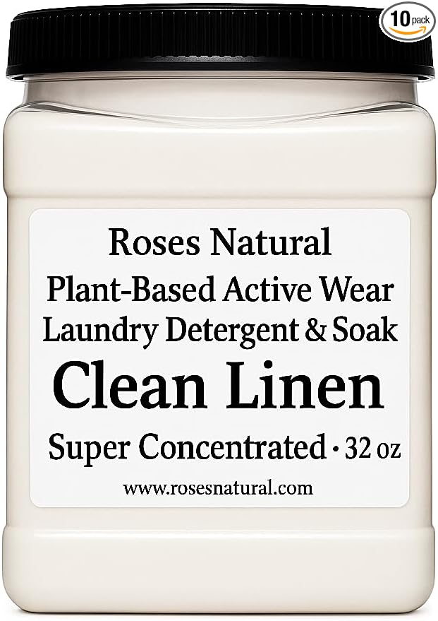 Active Wear Laundry Detergent & Soak – Plant-Based Sports Detergent for Gym Clothes, Leggings & Uniforms – Clean Linen Scent, Super Concentrated Powder