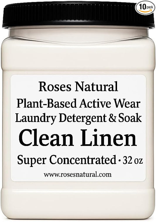 Active Wear Laundry Detergent & Soak – Plant-Based Sports Detergent for Gym Clothes, Leggings & Uniforms – Clean Linen Scent, Super Concentrated Powder