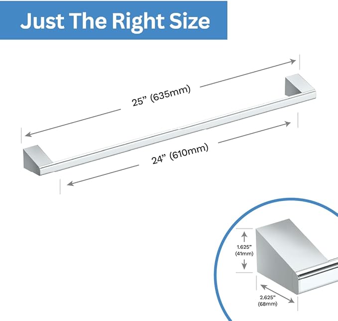 Gatco 5650 A-Line Towel Bar, 24 Inch, Chrome