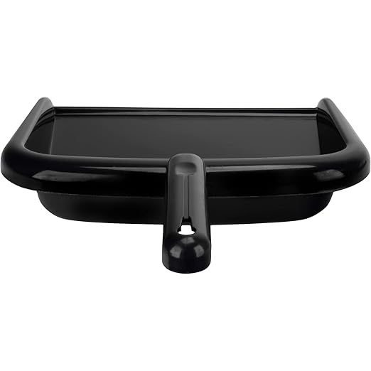 SPARTA Large Handheld Dustpan with Hanging Hole, Heavy-Duty Plastic Dustpan with Wide Lip for Countertops and Surfaces, Plastic, 10 Inches, Black