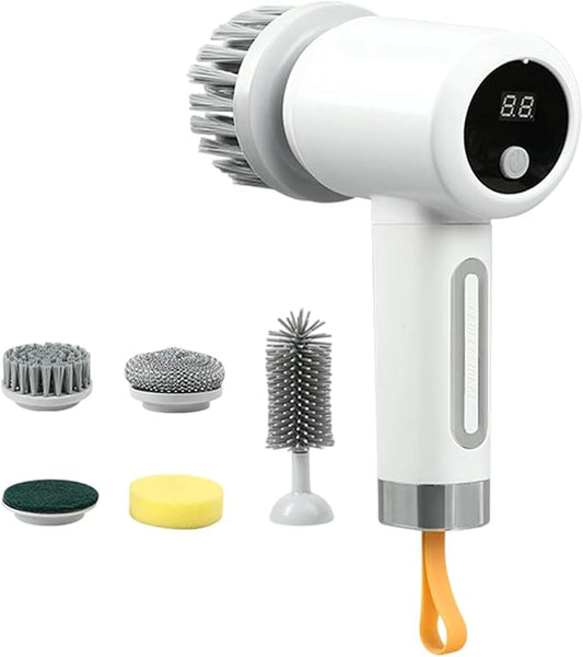 Electric Scrubber for Cleaning - 3-level Multifunctional Home Supplies with Handle,Bathroom Cleaning Brush | for Bathtub Tile Grout Floor Toilet Kitchen Wall Home Household Apartment Car Baseboard Was