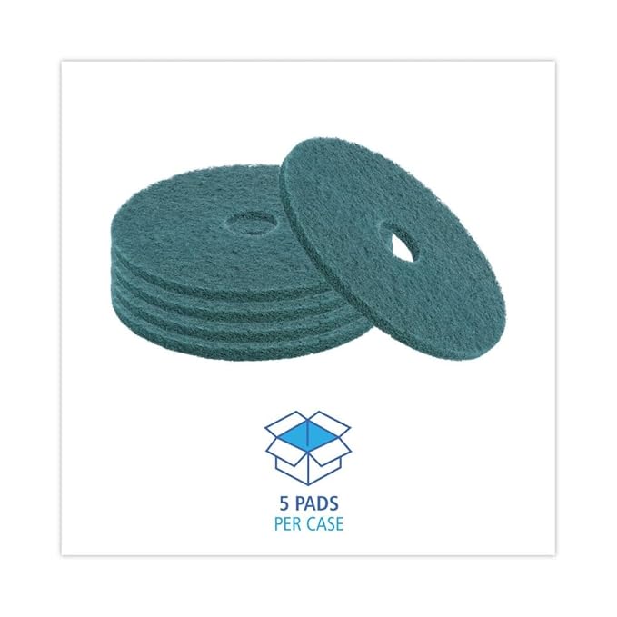 Boardwalk 4020GRE Standard Floor Pads 20-Inch Dia Green 5/Carton