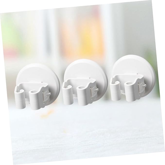 PRETYZOOM 3pcs Mop and Broom Holder Wall-mounted Gripper Clips for Efficient Storage Bathroom Kitchen and Balcony Easy Installation Space-saving