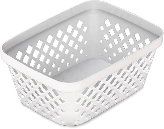 Glad Plastic Storage Basket Set - Multipurpose Drawer Trays, Kitchen Pantry Containers, and Bathroom Bins - 9 Pack Small Organizers, White, 6.25"L x 4.6"W x 2.7"H