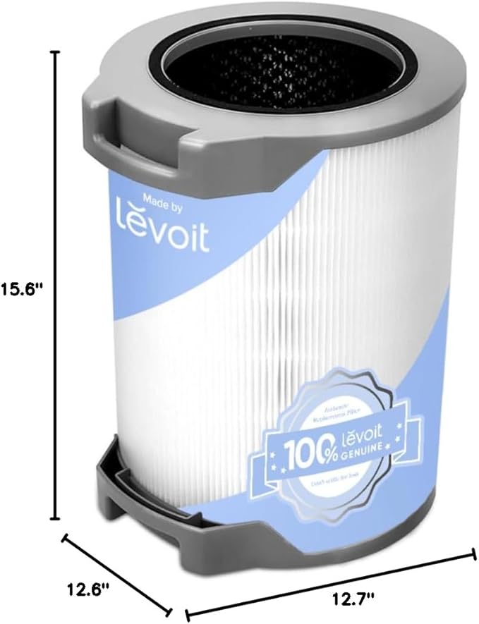 LEVOIT LV-H134 Replacement Filter, Genuine Air Purifier Filters, High-Efficiency Activated Carbon for Removal of Smoke, Odor, Allergens, Pollen, LV-H134-RF, White,1 Pack