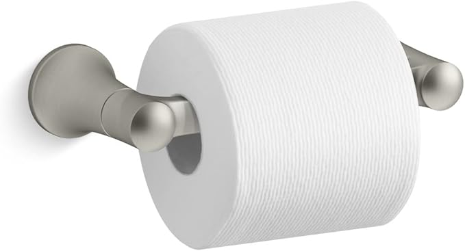 Kohler K-21954 Tempered Wall Mounted Pivoting Toilet Paper Holder - Vibrant Brushed Nickel