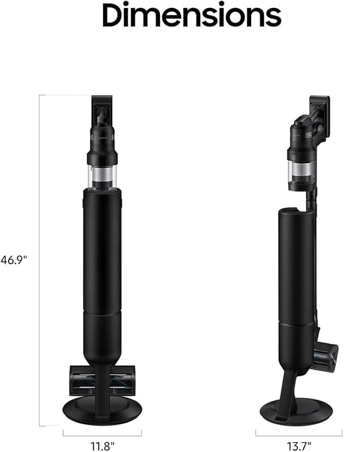 Samsung Bespoke AI Jet Ultra Cordless Stick Vacuum with All-in-One Clean Station, 400AW Powerful Suction, Long Battery Life, Anti-Tangle Pet Tool, 2025, Satin Black, VS90F40DMK/AA