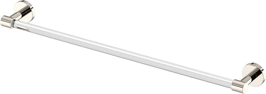 Gatco Clarion 24" L Towel Bar, Crystal-Clear Acrylic Polished Nickel