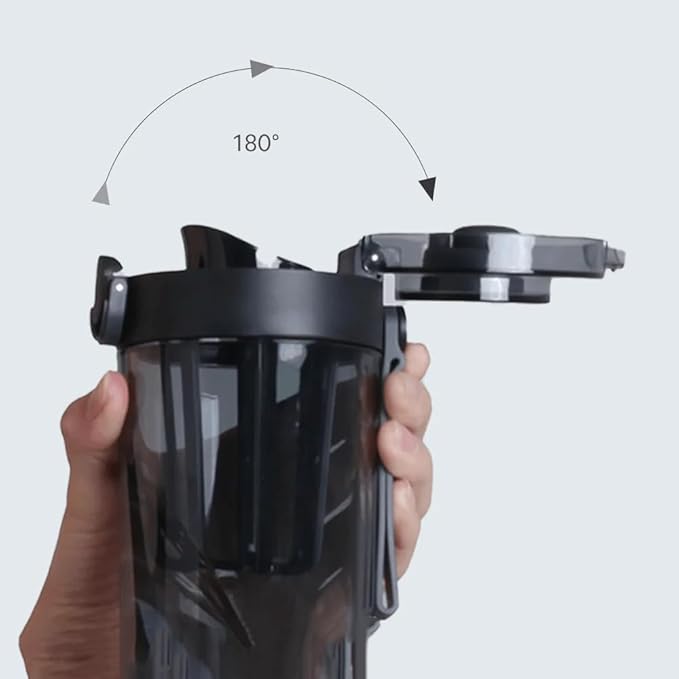 Xiaomi Tritan Water Bottle 600ml, BPA-Free Portable Cup with Tea Strainer & Leak-Proof Lock, One-Hand Operation, for Travel/Sports (Dark Grey)
