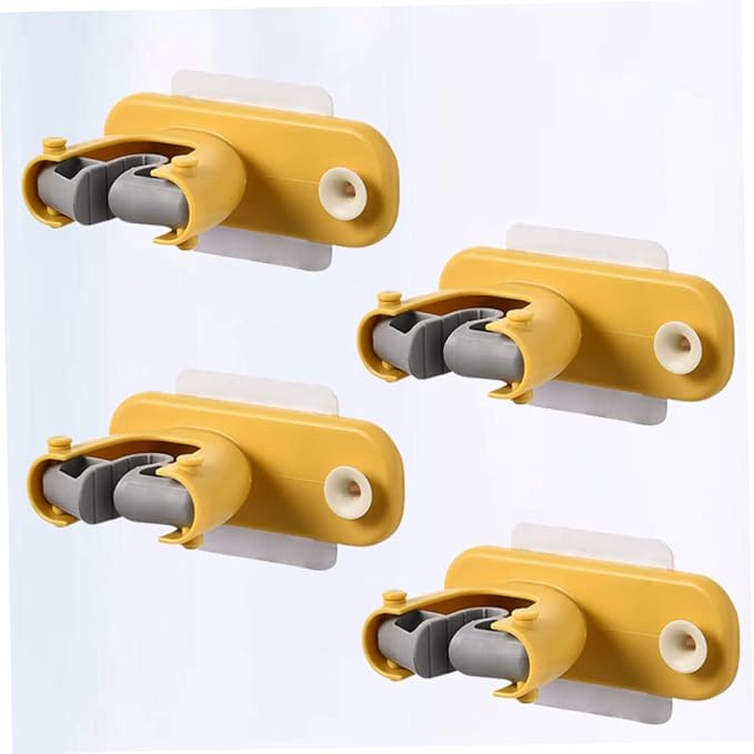 4pcs Bathroom Storage Rack Mop Broom Holder Wall Mounted Mop Hanger Cleaning Tools Organizer