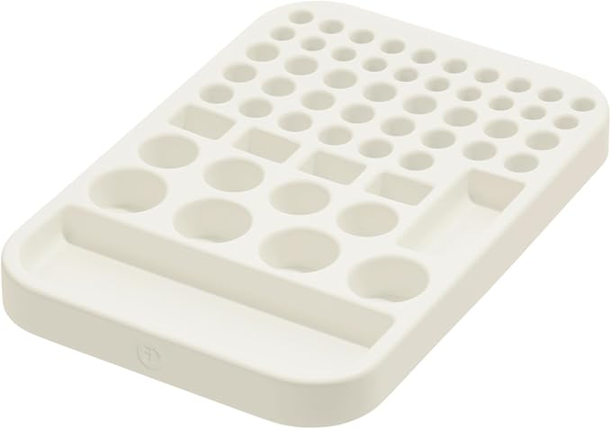 iDesign Recycled Plastic Divided Battery Organizer Insert, 7.6" x 11.1" x 1", Coconut