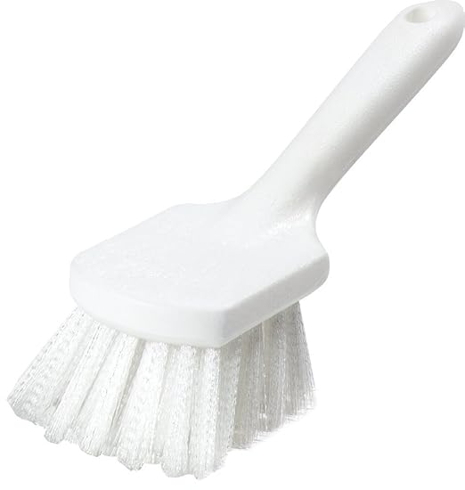 SPARTA 4054500 Polyester Utility Scrub Brush, Scrub Brush, Cleaning Brush With Hanging Hole For Kitchen, Restaurant, Home , 8 X 3 Inches, White, (Pack of 12)