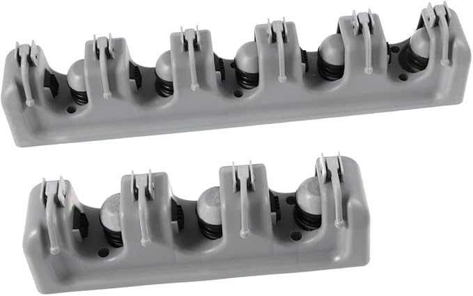 Alipis Umbrella Clip Mop Broom Holder Wall Mounted Storage Rack Ball Slots Hooks Garage Tool Storage Broom Wall Mount Grey