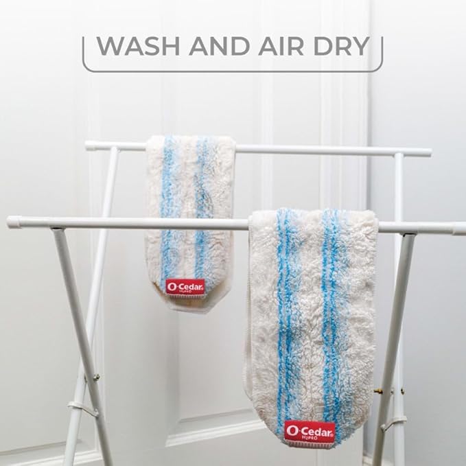 O-Cedar Genuine H2prO Mop Pads (Pack of 6) | Machine Washable | Reusable | Microfiber Mop Head Replacements