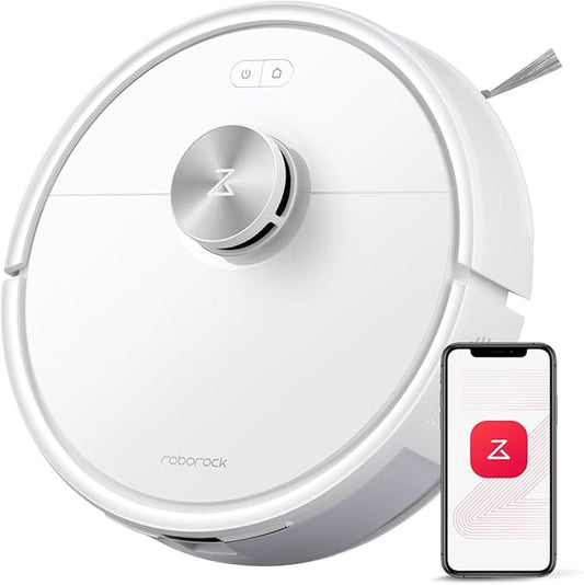 roborock Q7 M5 Robot Vacuum and Mop Combo, 10,000Pa HyperForce Suction, Robotic Vacuum Cleaner, Dual Anti-Tangle System, APP-Controlled Mopping, LiDAR Navigation, for Pet Hair and Carpet, White