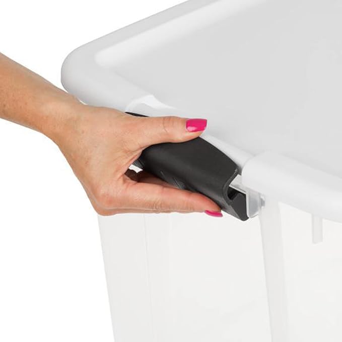 STERILITE 19848006 Ultra Storage Tote with Titanium latches, 18 Quart