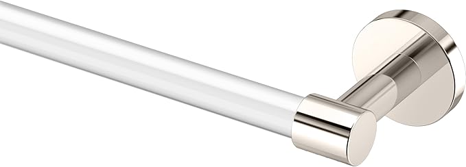 Gatco Clarion 24" L Towel Bar, Crystal-Clear Acrylic Polished Nickel