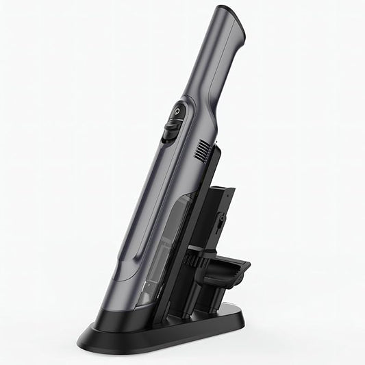 Handheld Vacuum Cordless, Lightweight 1.4lb with Powerful Suction, Charging Dock, Single Touch Empty and Detachable Dust Cup, Portable Mini Car Vac for Home Office and Pet Hair (Frosted Silver)
