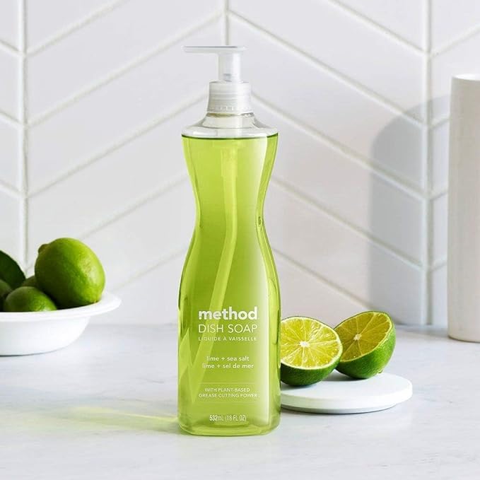 Method Dish Soap, Lime + Sea Salt, Tough on Grease, 18 Fl Oz (Pack of 1)