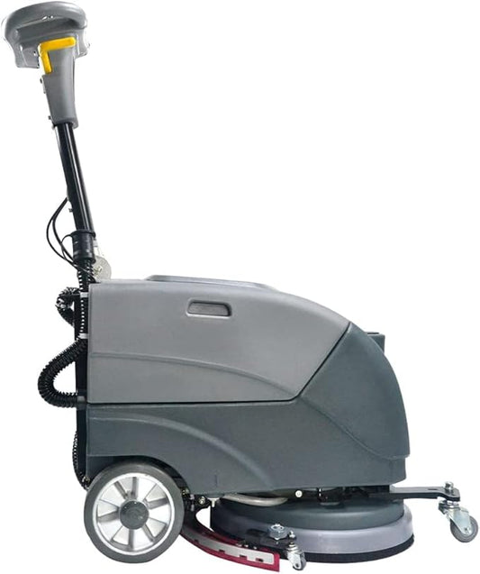 (EM-25) 15'' Brush Foldable Walk Behind Hand Push Floor Scrubber Machine,