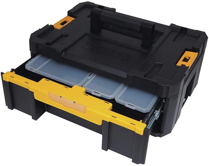DEWALT Tool Organizer, TSTAK III, Single Deep Drawer, Heavy Duty Latches, Removable Compartments for Small Tools and Accessories (DWST17803)