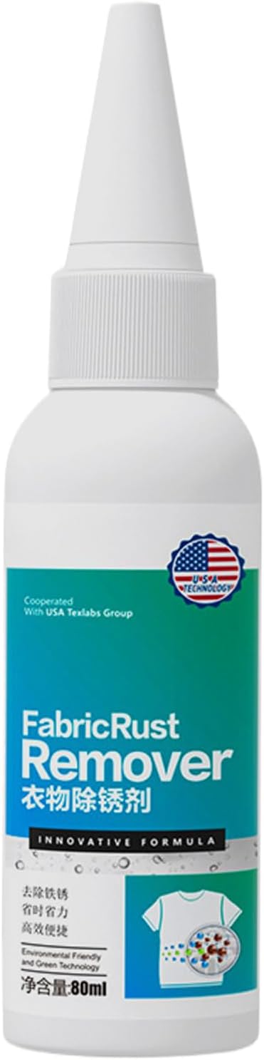 Rust Remover for Clothes - Professional Stain Cleaner, Multifunctional Liquid Formula, Fast Acting Solution for Grease Marks | Convenient Fabric Cleaning Agent for Oil Spots, Carpets, Curtains, Daily