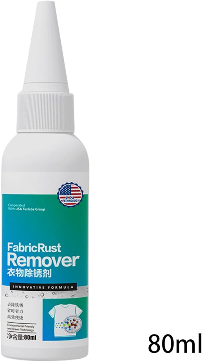 Rust Remover for Clothes - Professional Stain Cleaner, Multifunctional Liquid Formula, Fast Acting Solution for Grease Marks | Convenient Fabric Cleaning Agent for Oil Spots, Carpets, Curtains, Daily