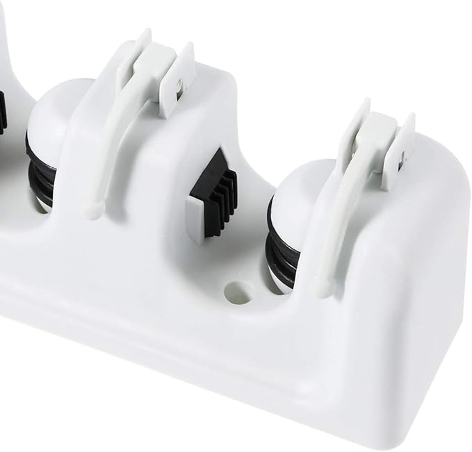 Zerodeko Mop Broom Holder Slots and Hooks for Efficient Storage Garage Garden and Kitchen Wall Mounted Organizer for Mops Brooms and Cleaning Tools White