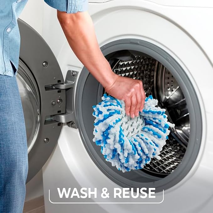 O-Cedar Genuine RinseClean Deep Clean Spin Mop Head Replacement | Machine Washable | Reusable | Microfiber Refill | 40% More Cleaning Power