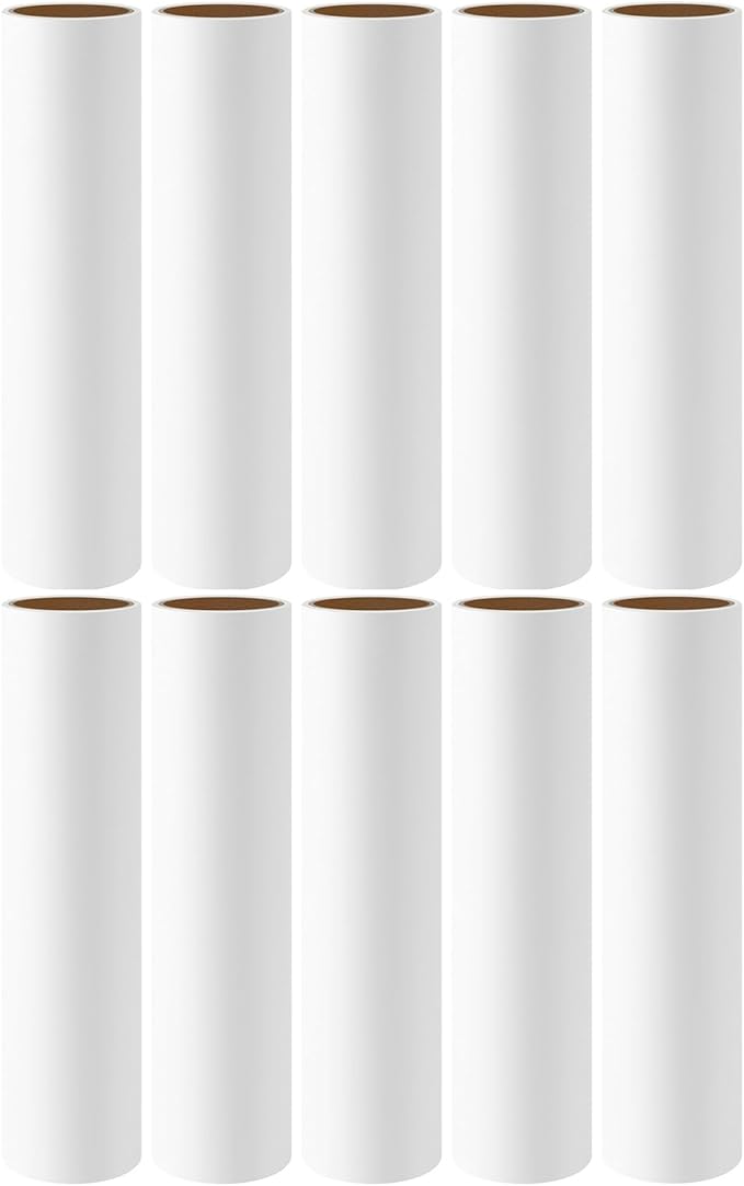 10-Pack 10 inch Lint Roller Refills for Evercare Layers Smart Design Large Mega Lint Rollers 10'' Wide Large Sticky Roller Replacement Refills 60 Sheets per Refill Total 600 Sheets