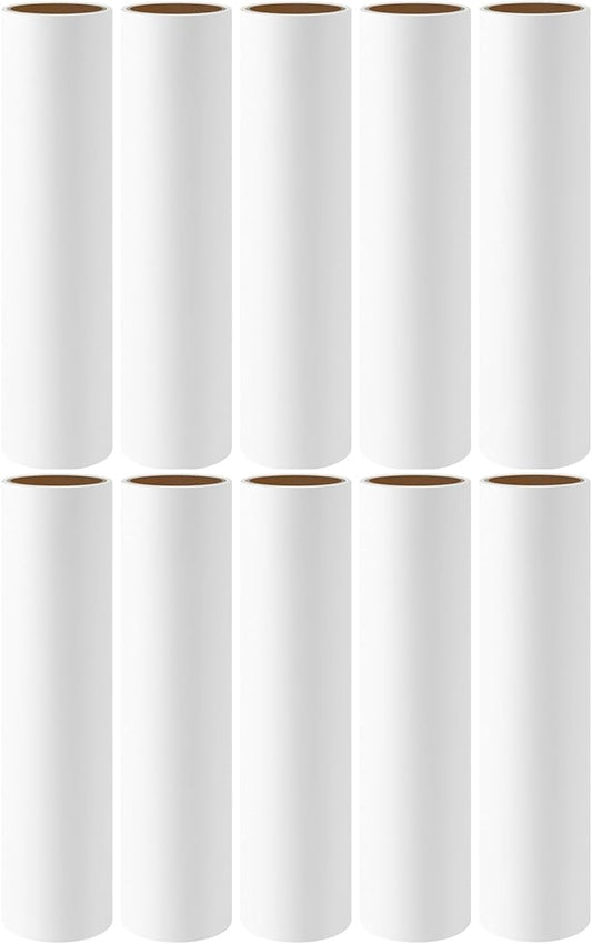 10-Pack 10 inch Lint Roller Refills for Evercare Layers Smart Design Large Mega Lint Rollers 10'' Wide Large Sticky Roller Replacement Refills 60 Sheets per Refill Total 600 Sheets