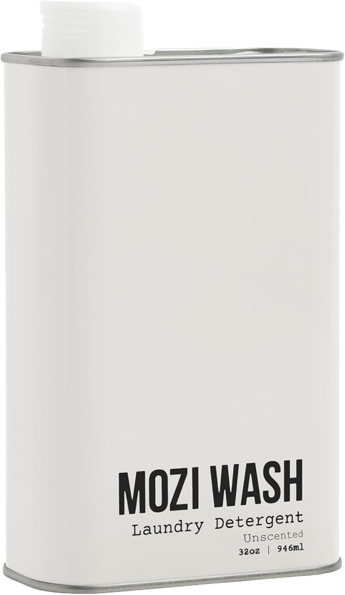 Mozi Wash Laundry Detergent Liquid, Unscented, 50+ Loads, Concentrated, Non toxic, Plant Based Enzyme Cleaner, Phosphate & Paraben Free, Long Lasting Luxury Clean, Scent Free, 32 oz Recyclable Bottle