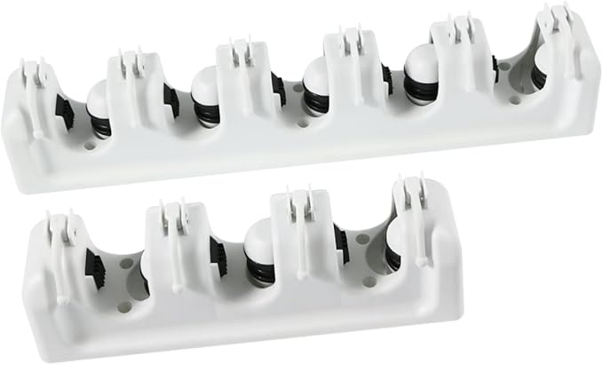 Cabilock Garage Wall Mount Broom Holder Ball Slots Hooks Mop Rack Umbrella Clip Storage Rack for Garden Tools