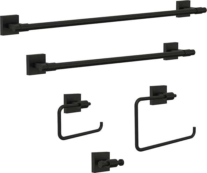 Franklin Brass Maxted (1-Pack) Towel Hooks Matte Black Bathroom Hooks Wall Mounted for Robes & Towels 2-Prong Hand Towel Hook Holder Kitchen, Bath, Bathroom Accessories MAX35-FB