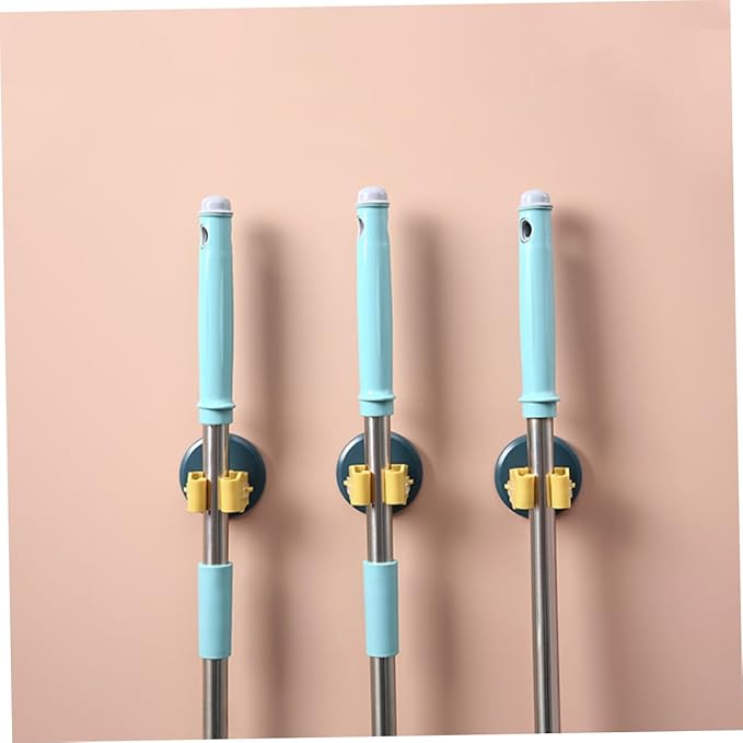 DOITOOL 9pcs Mop and Broom Holder Wall-mounted - Clips Cup Clamp for Efficient Storage Kitchen Bathroom and Garage Easy Installation No Drilling Required