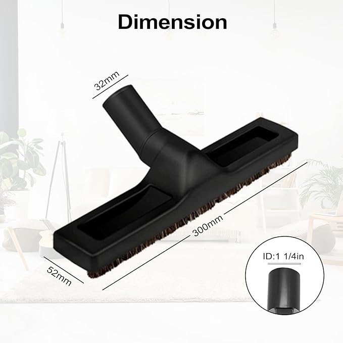 ANBOO 32mm 1 1/4 inches Vacuum Hardwood Floor Attachment Accessories Deluxe Extra Large Hardwood Brush 1-1/4inch Multi Surface Vacuum Attachments 360 Degrees Swivel Head Hard Floor Brush